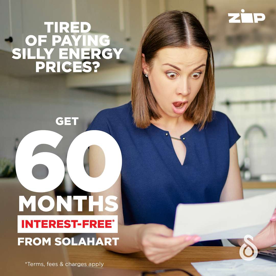 60 months interest free from Solahart on solar power systems