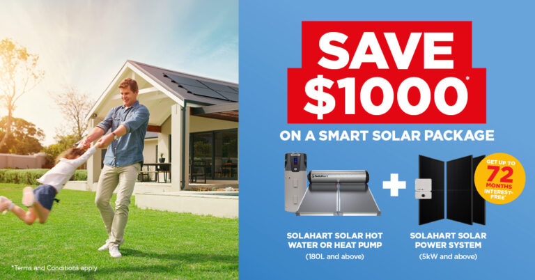 Save $1,000* on a Smart Solar Package from Solahart