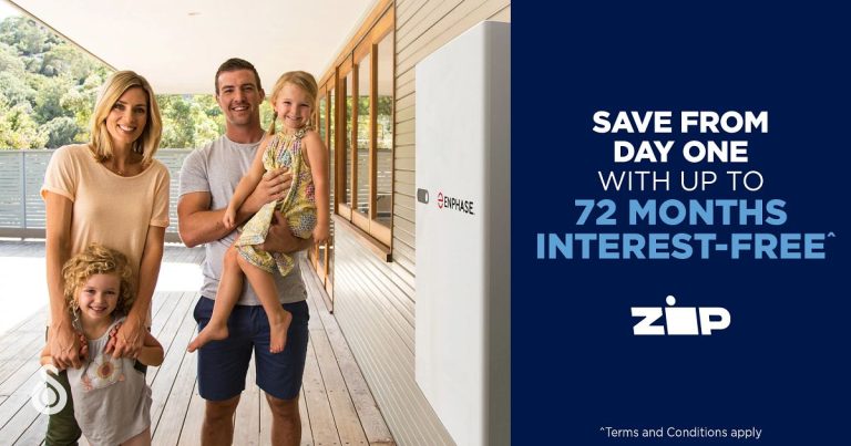 72 months interest free finance available on residential solar power installations over $5000